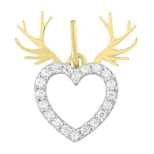 10K 0.11CT D-PENDANT LDS RDS "HEART" MICRO PRONG